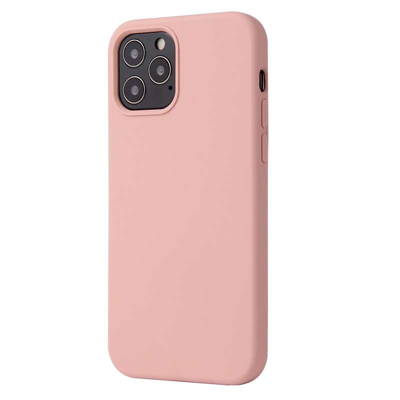 For iPhone 12 / 12 Pro Solid Color Liquid Silicone Shockproof Protective Case(Sand Pink)