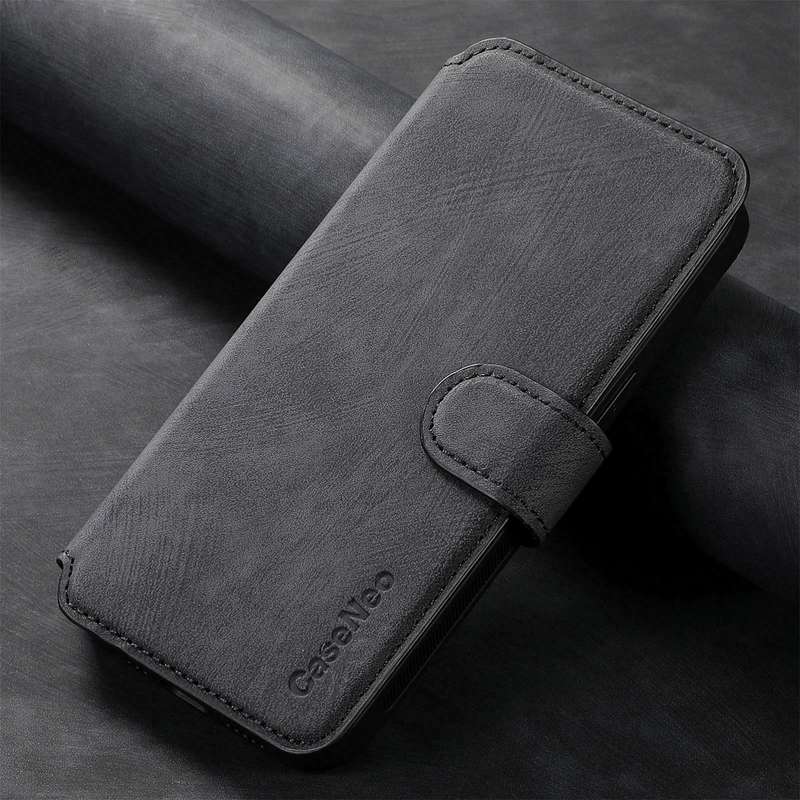 For Samsung Galaxy S21+ 5G CaseNeo MagSafe RFID Anti-theft Retro Leather Phone Case(Black)