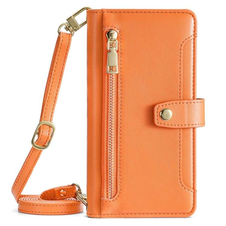For iPhone 16 Pro Sheep Texture Cross-body Zipper Wallet Leather Phone Case(Black)