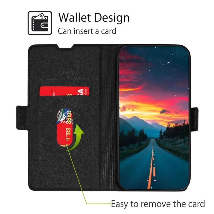 For iPhone 16 Ultra-thin Voltage Side Buckle Horizontal Flip Leather Phone Case(Black)