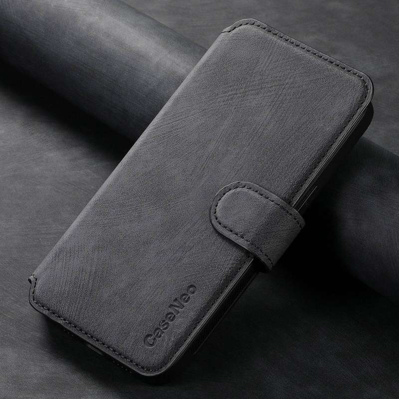 For Redmi Turbo 3 5G CaseNeo MagSafe RFID Anti-theft Retro Leather Phone Case(Black)