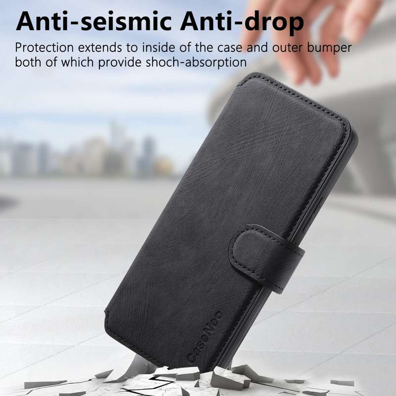 For Redmi Turbo 3 5G CaseNeo MagSafe RFID Anti-theft Retro Leather Phone Case(Black)