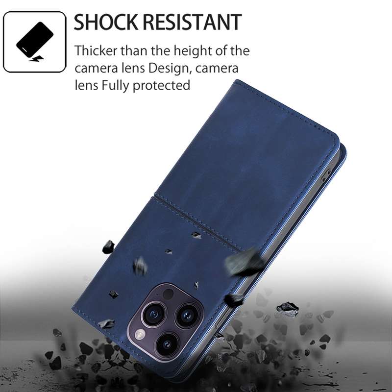 For iPhone 16 Pro Max Cow Texture Magnetic Leather Phone Case(Black)