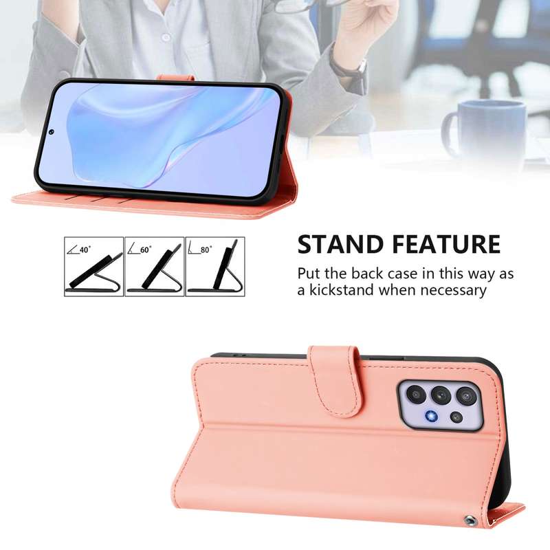 For Samsung Galaxy A32 5G / M32 5G Skin Feel Solid Color Leather Phone Case with Lanyard(Brown)
