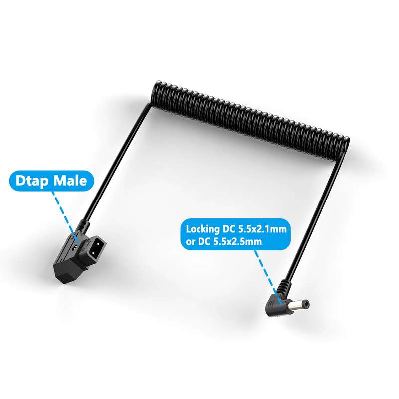 1.5m D-Tap B-Type Male to DC Adapter Monitor Cable(Black)