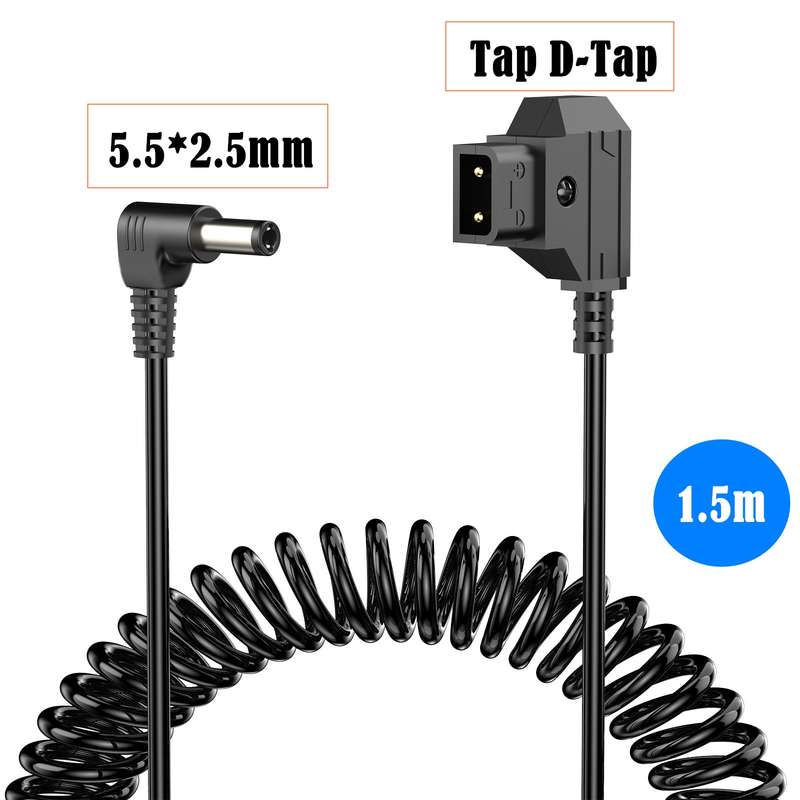 1.5m D-Tap B-Type Male to DC Adapter Monitor Cable(Black)