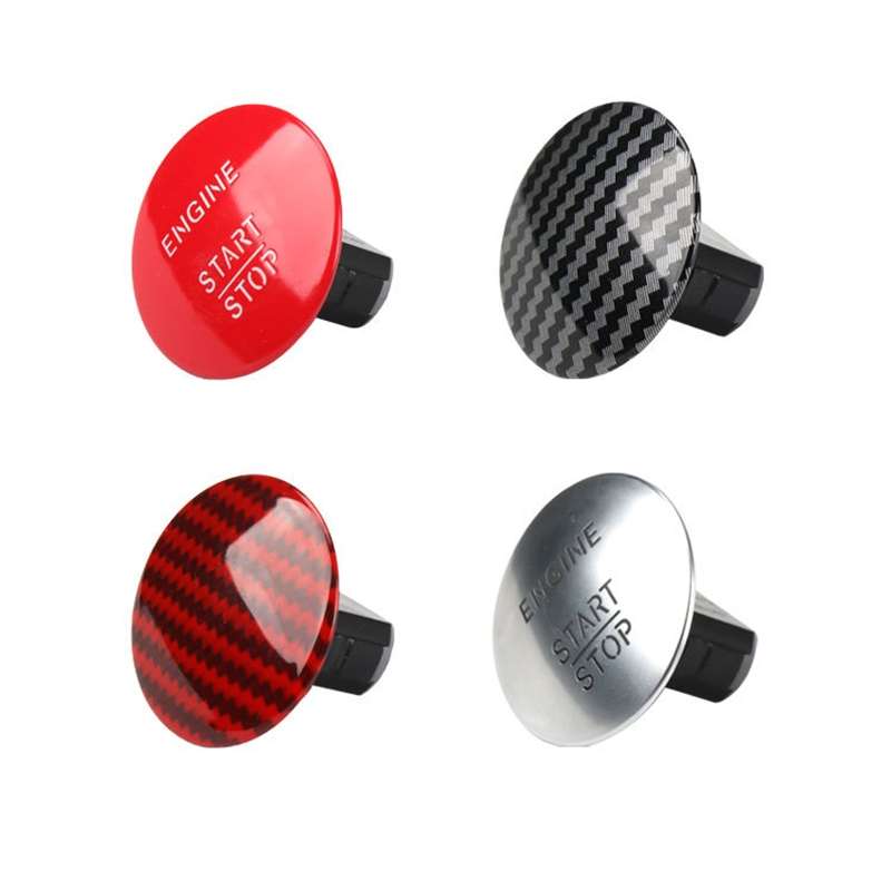 Car Keyless One-key Start Button Switch 2215450714 for Mercedes-Benz W164 / W205(Carbon Fiber Red)