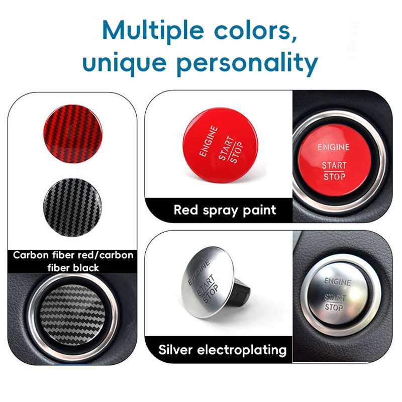 Car Keyless One-key Start Button Switch 2215450714 for Mercedes-Benz W164 / W205(Carbon Fiber Red)