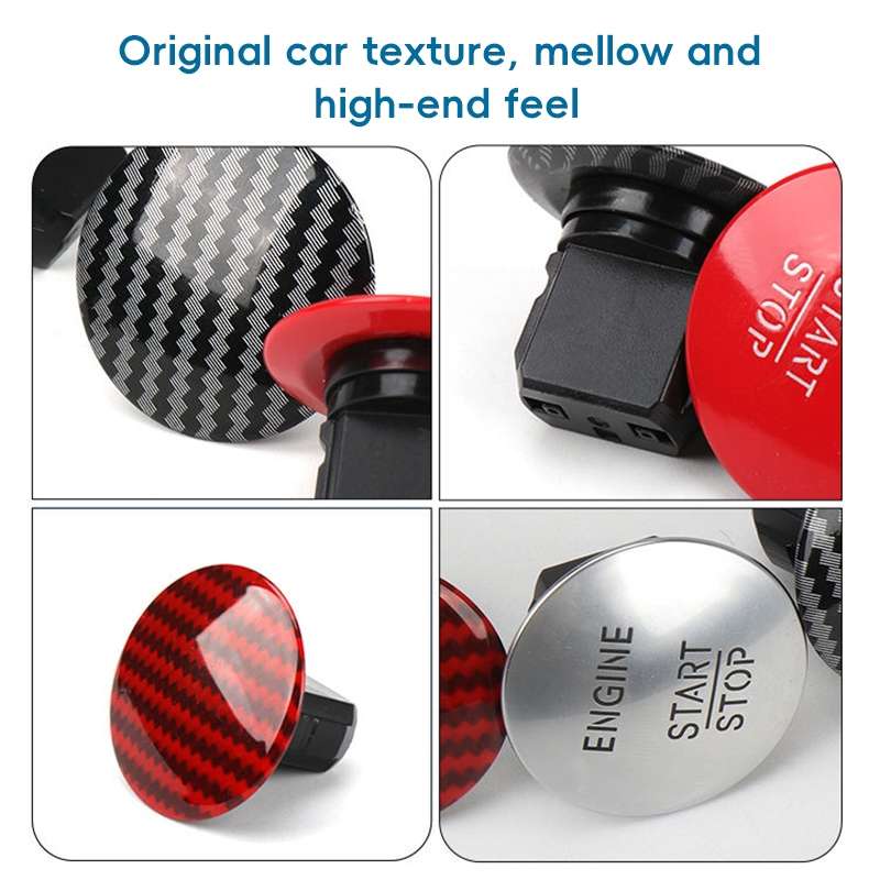 Car Keyless One-key Start Button Switch 2215450714 for Mercedes-Benz W164 / W205(Carbon Fiber Red)