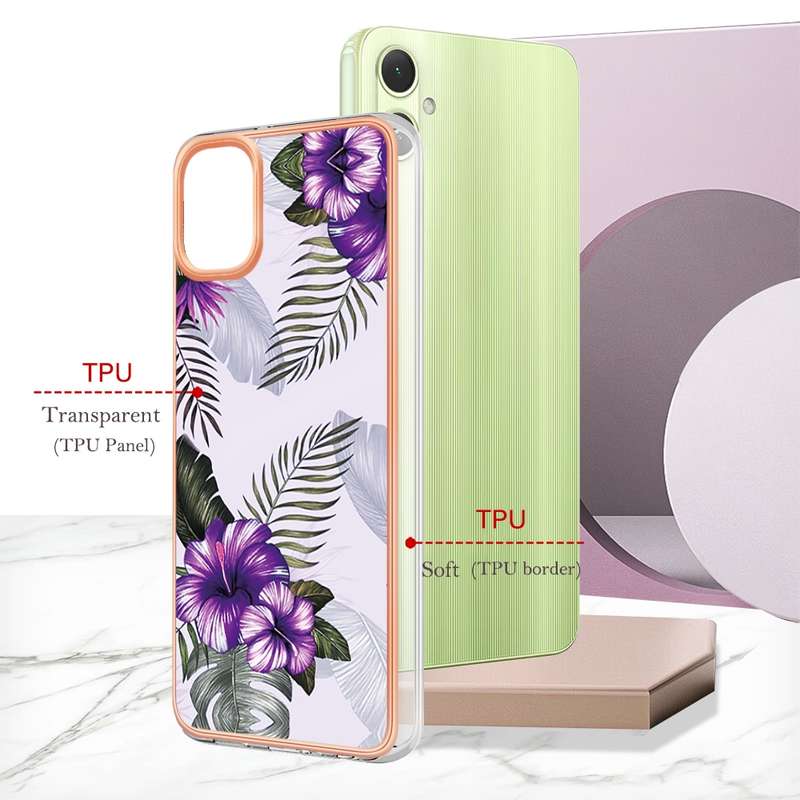 For Samsung Galaxy A06 4G Electroplating IMD TPU Phone Case(Pink Scales)
