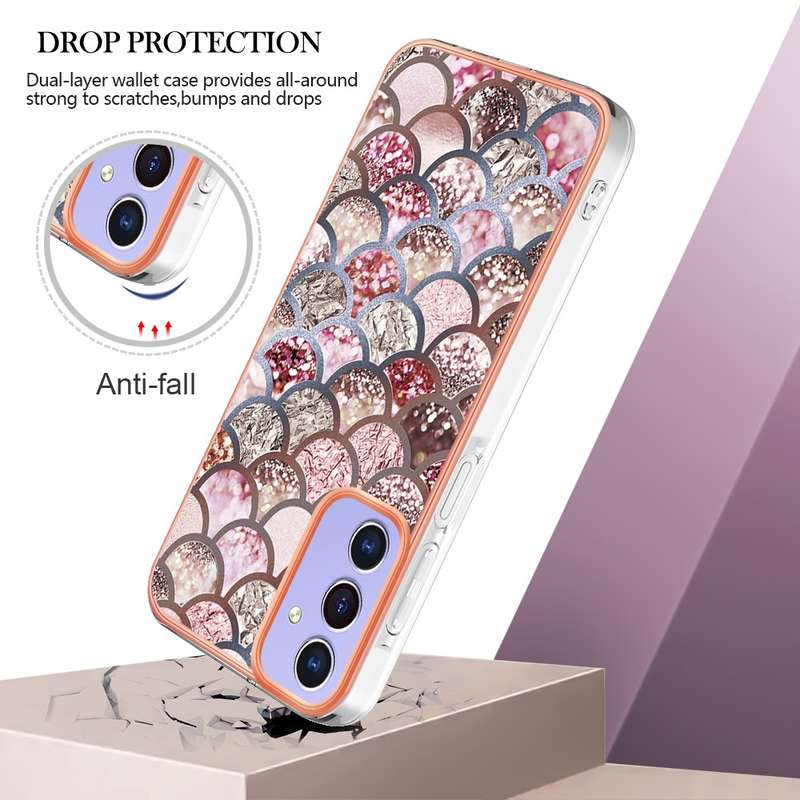 For Samsung Galaxy A16 5G Electroplating IMD TPU Phone Case(Pink Scales)