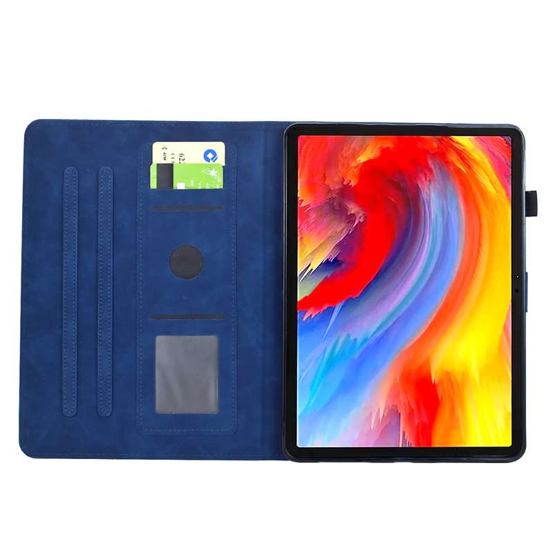 For iPad 10th Gen 10.9 2022 Flowers and Bird Embossed Smart Leather Tablet Case(Brown)