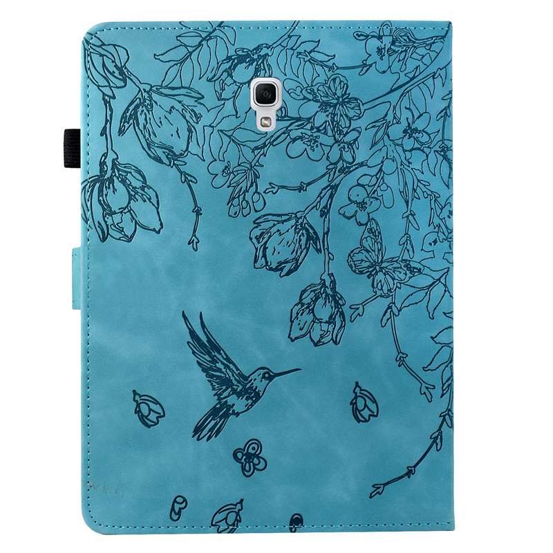 For Samsung Galaxy Tab A 10.5 T590 Flowers and Bird Embossed Smart Leather Tablet Case(Brown)