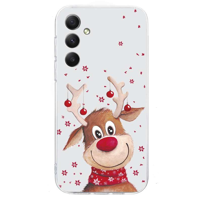 For Samsung Galaxy S25 5G Christmas Painted Pattern TPU Transparent Phone Case(Snowman)