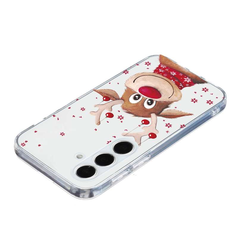 For Samsung Galaxy S25 5G Christmas Painted Pattern TPU Transparent Phone Case(Snowman)