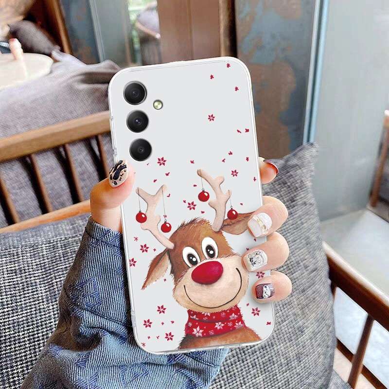 For Samsung Galaxy S25 5G Christmas Painted Pattern TPU Transparent Phone Case(Snowman)
