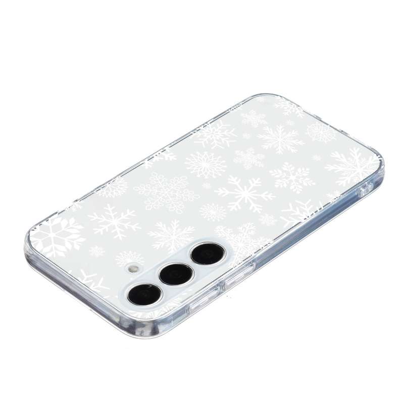 For Samsung Galaxy S25 5G Christmas Painted Pattern TPU Transparent Phone Case(Snowman)
