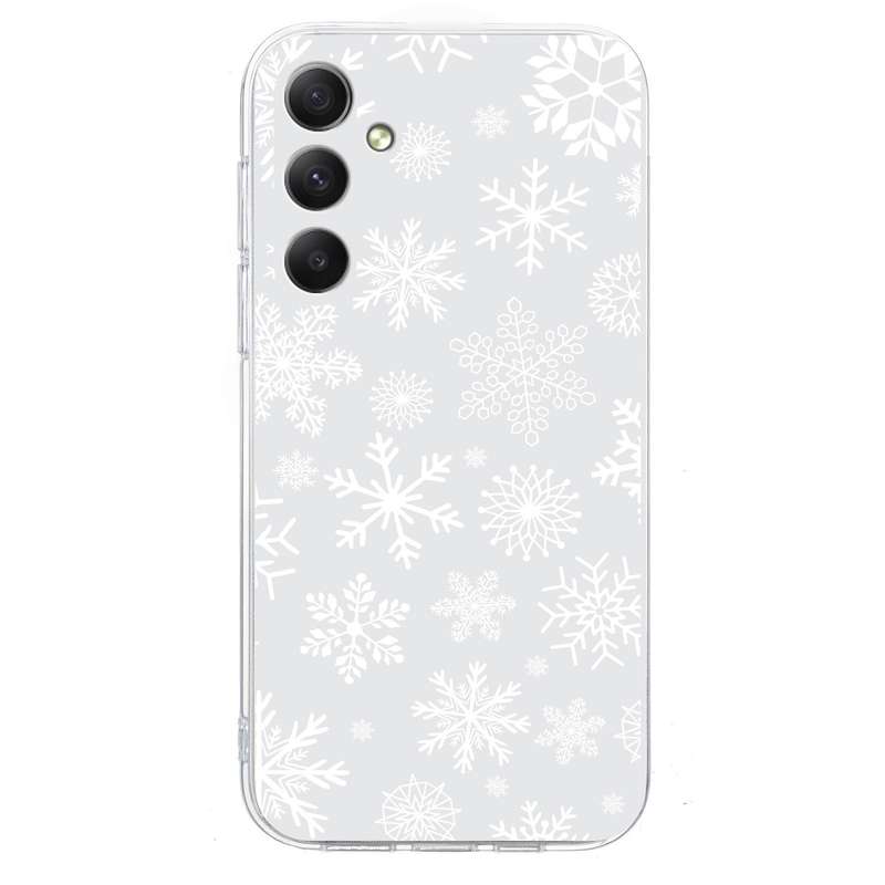 For Samsung Galaxy A35 5G Christmas Painted Pattern TPU Transparent Phone Case(Snowman)
