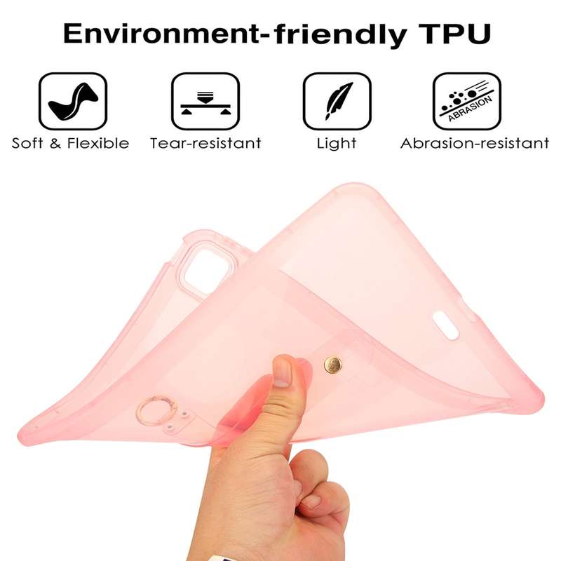 For iPad 10th Gen 10.9 2022 Wristband Holder PC Hybrid TPU Soft Tablet Case(Pink)