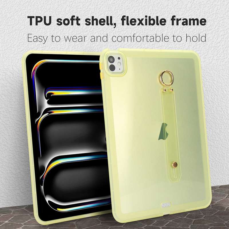 For iPad 10th Gen 10.9 2022 Wristband Holder PC Hybrid TPU Soft Tablet Case(Pink)