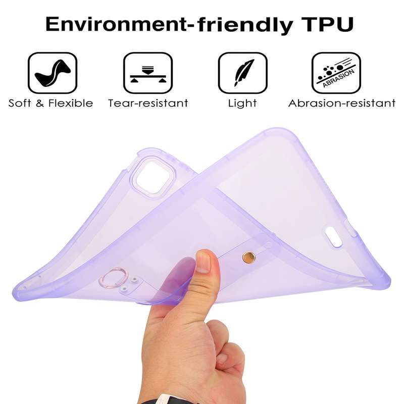 For iPad Pro 12.9 2022 / 2021 / 2020 Wristband Holder PC Hybrid TPU Soft Tablet Case(Pink)