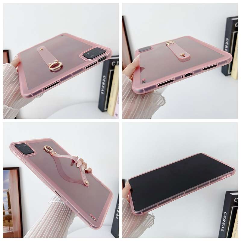 For Xiaomi Redmi Pad SE Wristband Holder PC Hybrid TPU Soft Tablet Case(Pink)