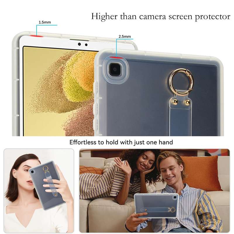 For Samsung Galaxy Tab A 8.0 2019 T290 Wristband Holder PC Hybrid TPU Soft Tablet Case(Pink)