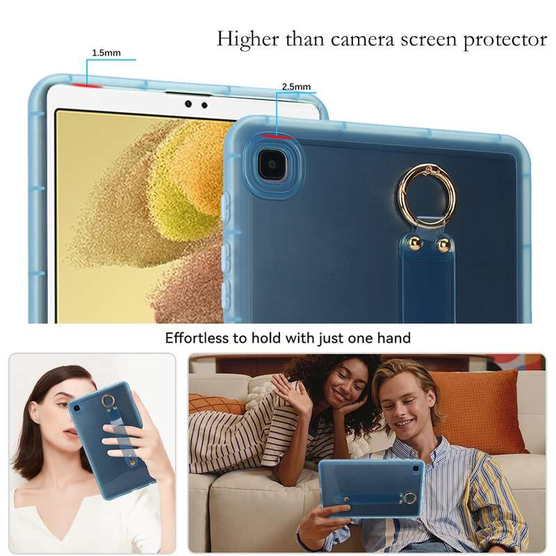 For Samsung Galaxy Tab A 8.0 2019 T290 Wristband Holder PC Hybrid TPU Soft Tablet Case(Pink)