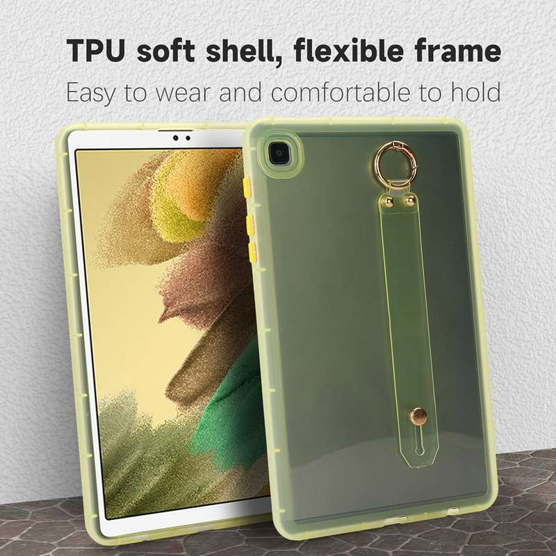 For Samsung Galaxy Tab A7 Lite Wristband Holder PC Hybrid TPU Soft Tablet Case(Pink)