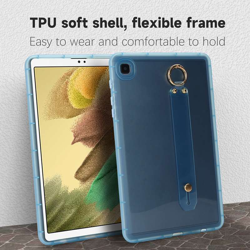 For Samsung Galaxy Tab A7 Lite Wristband Holder PC Hybrid TPU Soft Tablet Case(Pink)