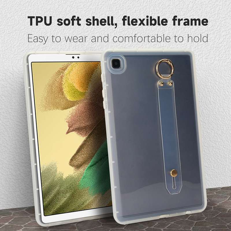 For Samsung Galaxy Tab A7 Lite Wristband Holder PC Hybrid TPU Soft Tablet Case(Pink)