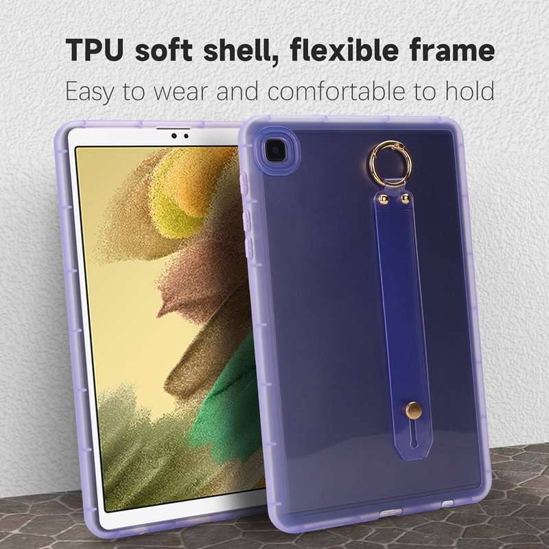 For Samsung Galaxy Tab A7 Lite Wristband Holder PC Hybrid TPU Soft Tablet Case(Pink)