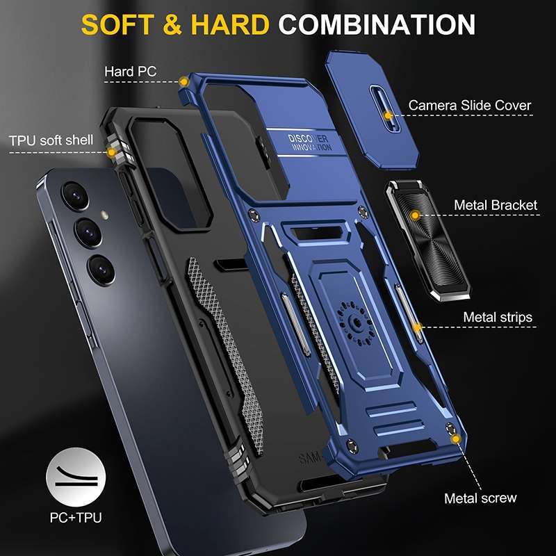 For Samsung Galaxy A16 4G Armor PC Hybrid TPU Camera Shield Phone Case