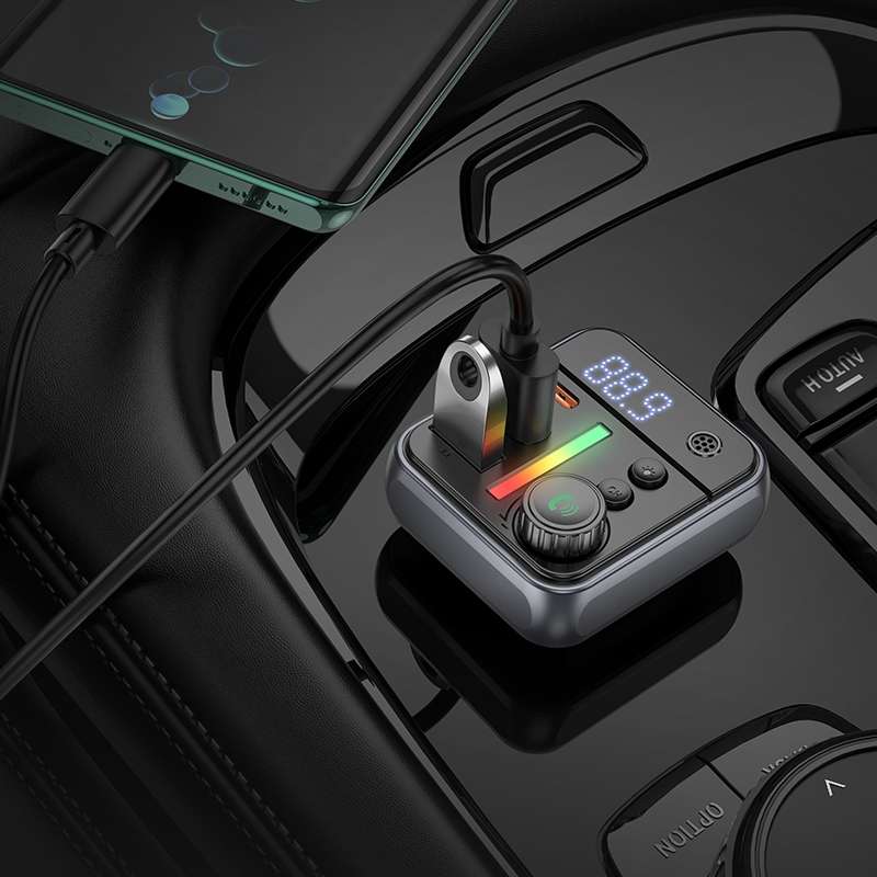 Borofone BC50 Ascenso PD20W & QC3.0 Car Bluetooth FM Transmitter(Black)