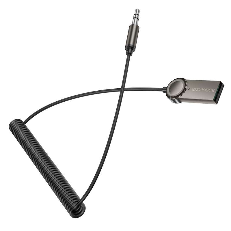 Borofone BC56 Peaceful Car AUX Spring Cable Bluetooth Audio Receiver(Tarnish)