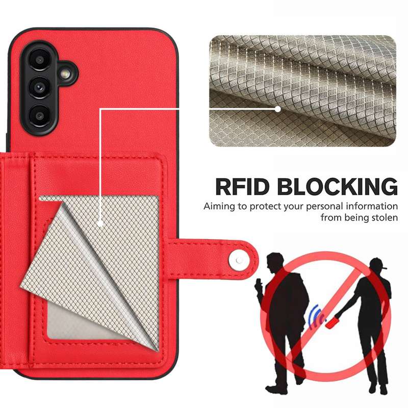 For Samsung Galaxy A13 5G / A04s Button Card Bag RFID Anti-theft Phone Case