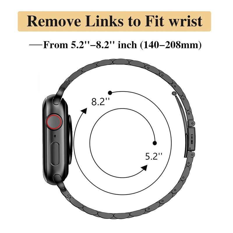 For Apple Watch 42mm / 41mm / 40mm / 38mm Slim Seven Bead Slingshot Buckle Metal Watch Band(Starligh