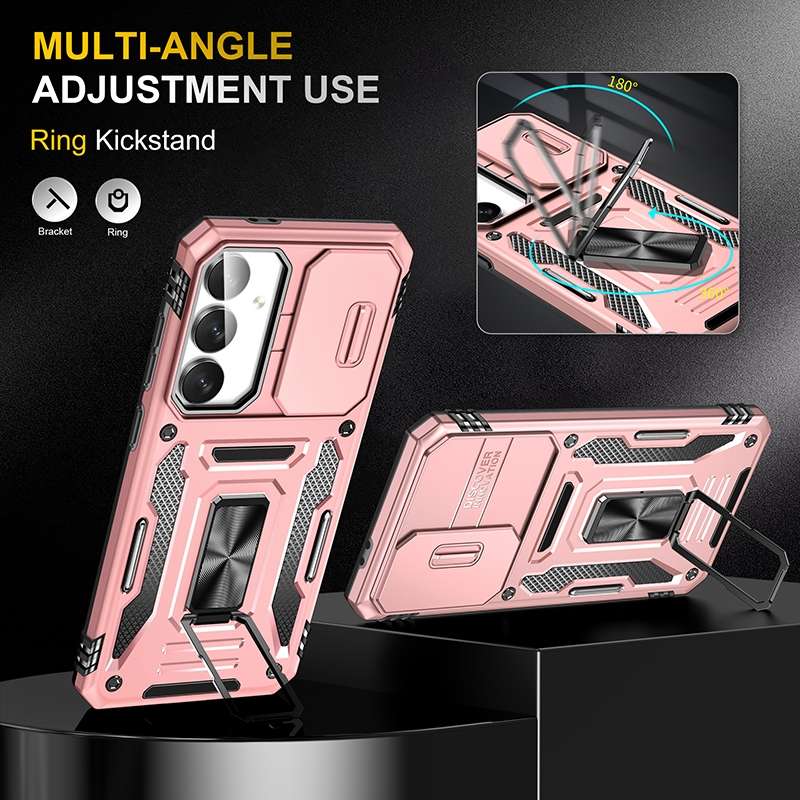 For Samsung Galaxy S24 FE 5G Armor PC Hybrid TPU Camera Shield Phone Case