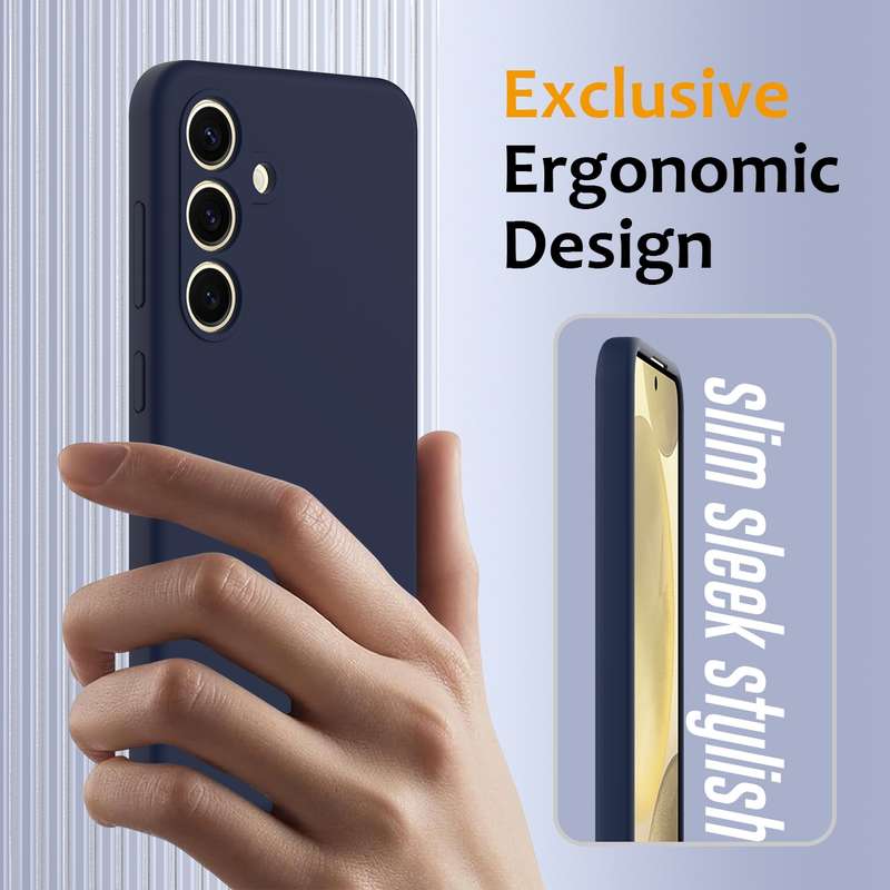 For Samsung Galaxy S24 FE 5G Shockproof Silicone Magsafe Phone Case(Navy Blue)