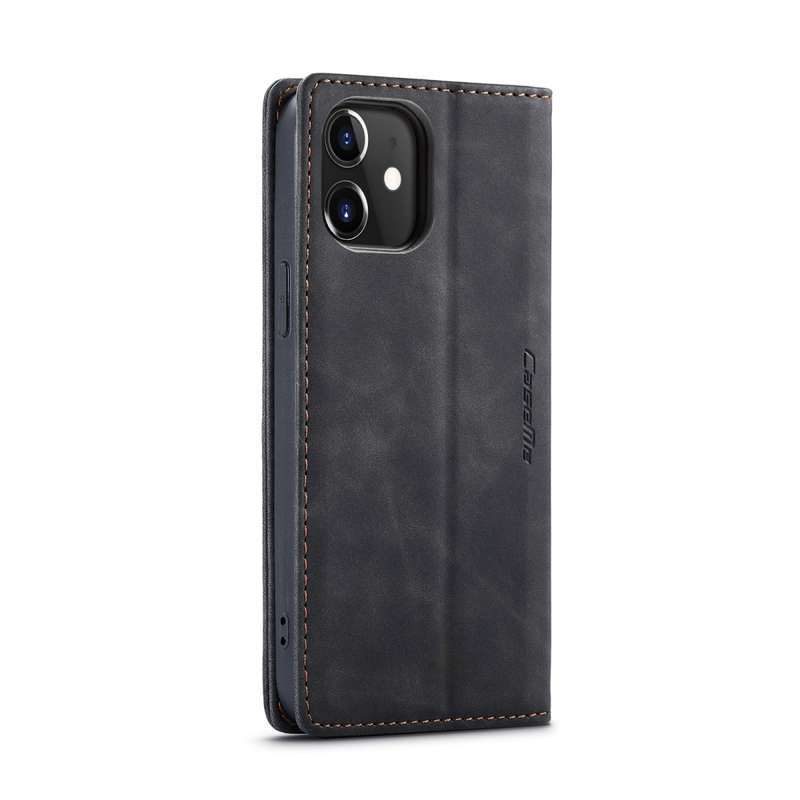For iPhone 12 / 12 Pro CaseMe-013 Multifunctional Retro Frosted Horizontal Flip Leather Case with Ca