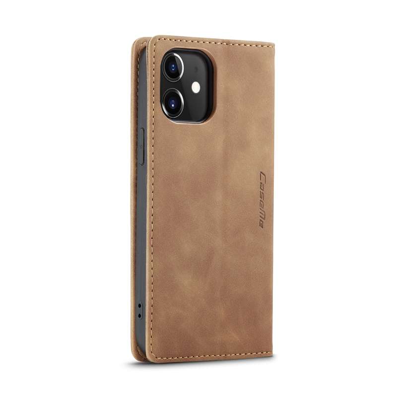 For iPhone 12 / 12 Pro CaseMe-013 Multifunctional Retro Frosted Horizontal Flip Leather Case with Ca