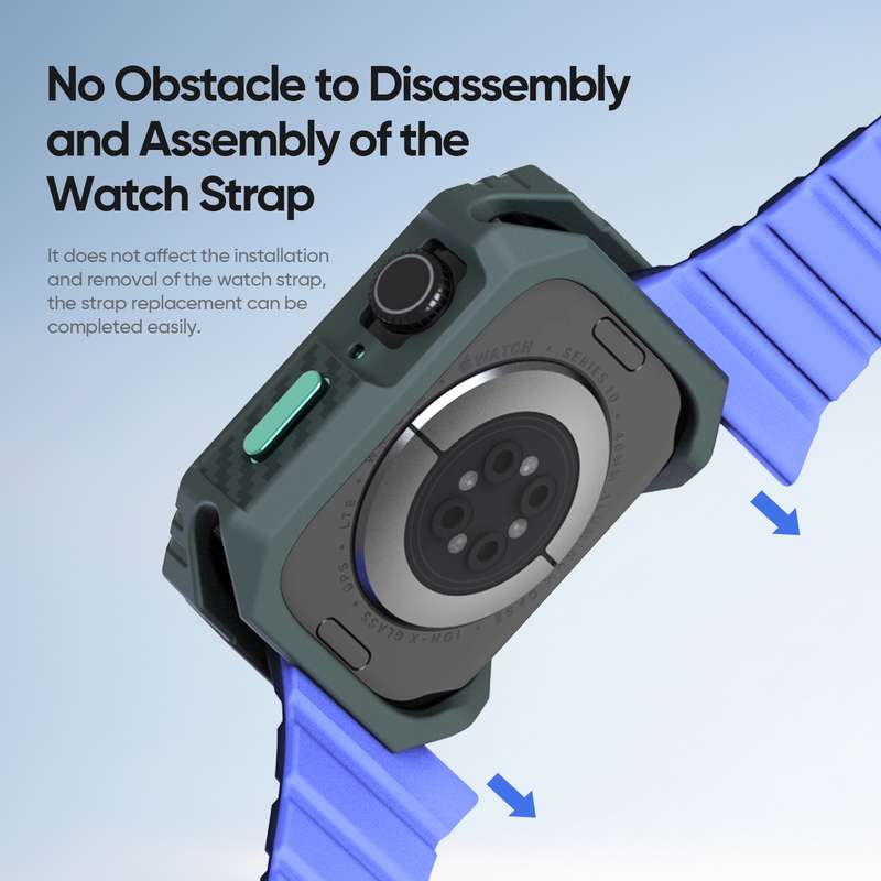For Apple Watch Series 7 / 8 / 9 41mm DUX DUCIS Damo Series TPU+PC Hollow Watch Protective Case(Blac