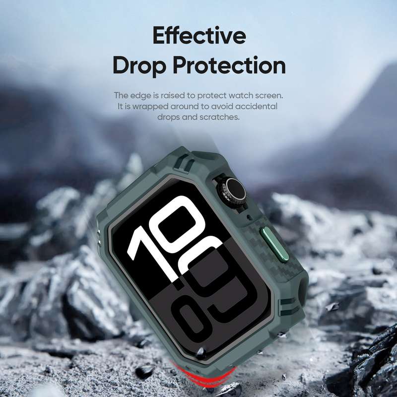 For Apple Watch Series 7 / 8 / 9 41mm DUX DUCIS Damo Series TPU+PC Hollow Watch Protective Case(Blac