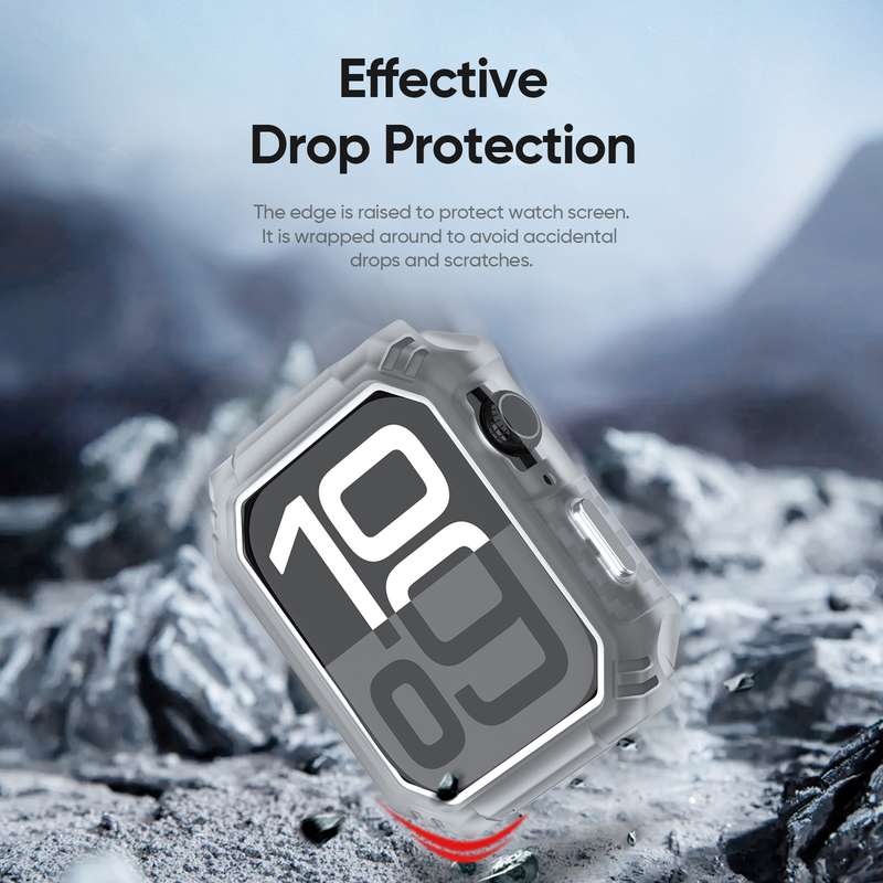 For Apple Watch Series 7 / 8 / 9 41mm DUX DUCIS Damo Series TPU+PC Hollow Watch Protective Case(Blac
