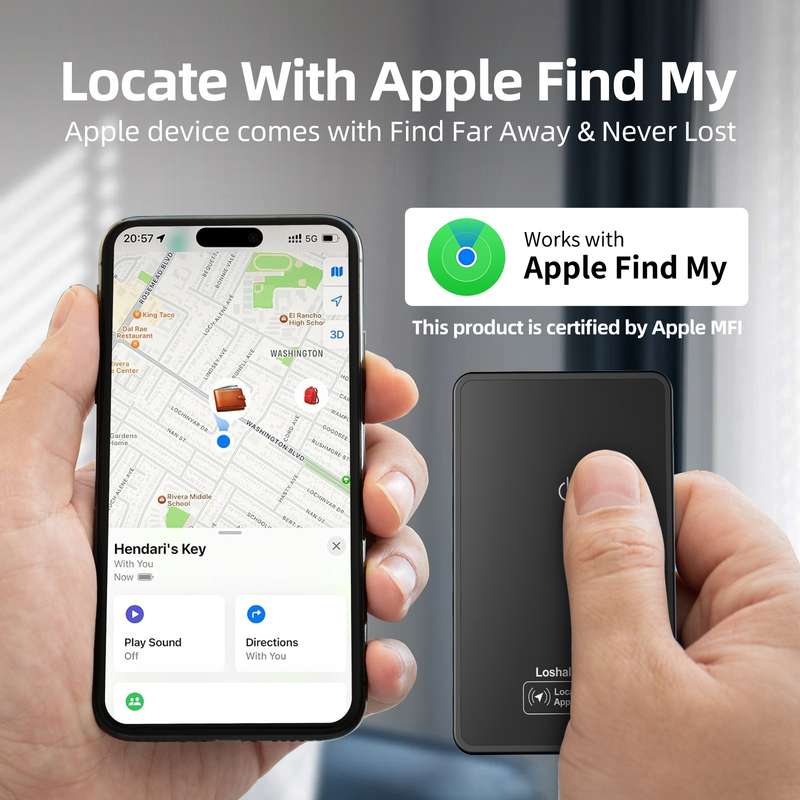 F9 Mirror Surface Ultra-thin Card Type Location Tracker Anti-lost Device(Black)