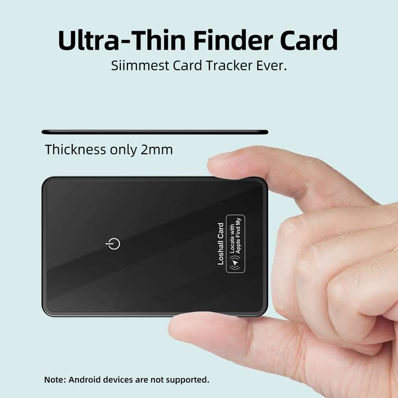 F9 Mirror Surface Ultra-thin Card Type Location Tracker Anti-lost Device(Black)