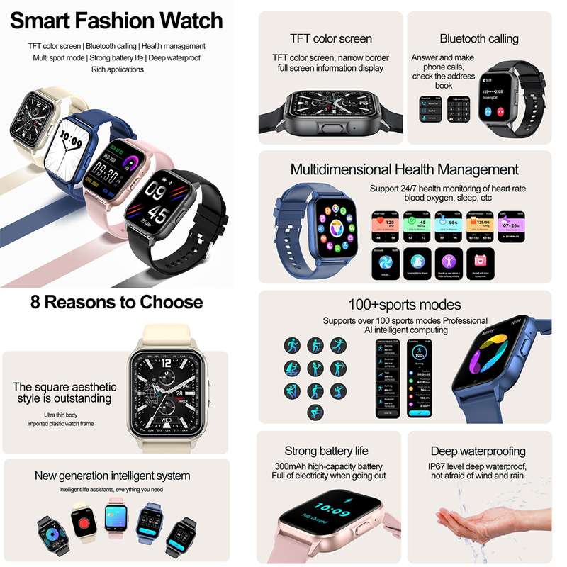 ZW36 1.83 inch BT Call Smart Watch, Blood oxygen / Blood Pressure / Heart Rate