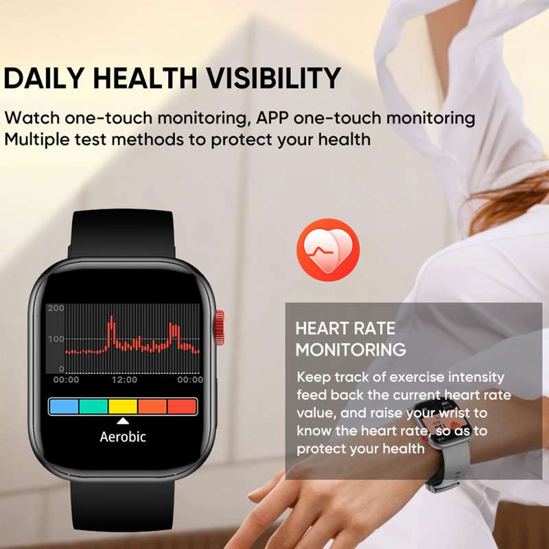 LC88 2 inch Square Screen BT Call Smart Watch, Heart Rate / Blood Pressure / Blood Oxygen / Sleep Mo