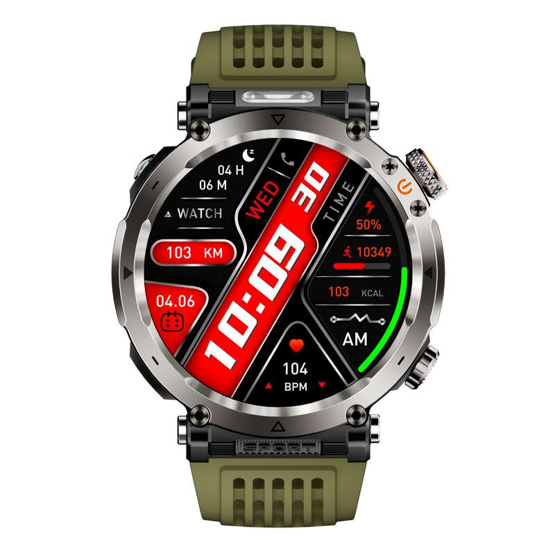 HT30 1.7 inch IP68 Waterproof Silicone Band Smart Watch, Support Flashlight / Banknote Detector Ligh