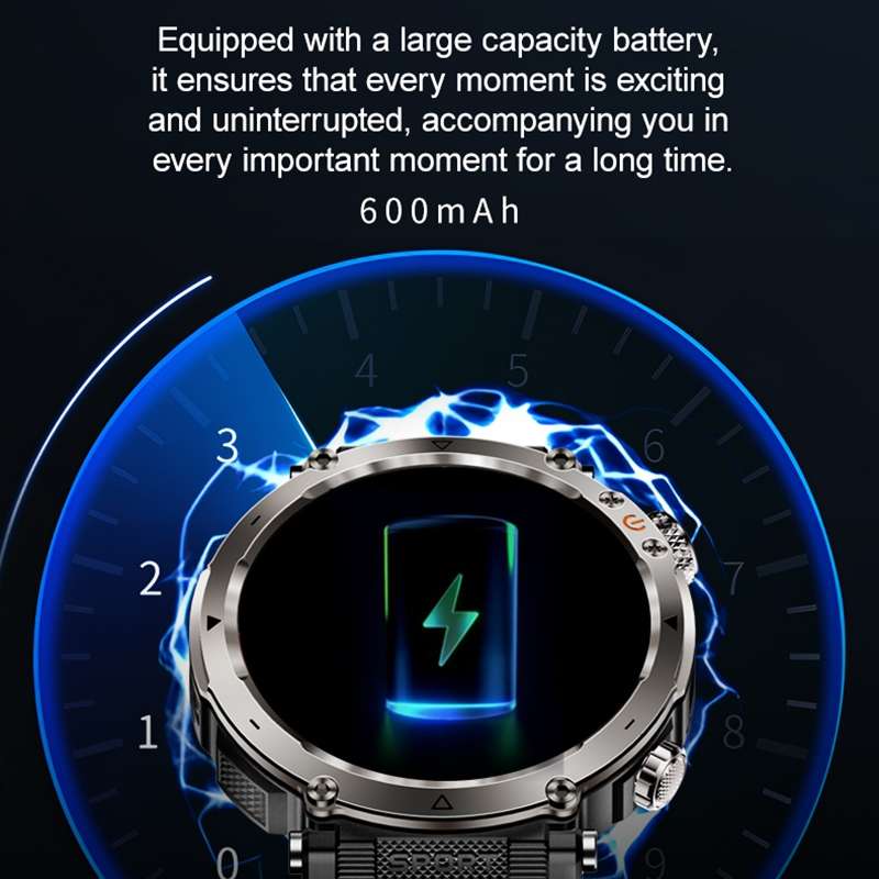 HT30 1.7 inch IP68 Waterproof Steel Band Smart Watch, Support Flashlight / Banknote Detector Light /
